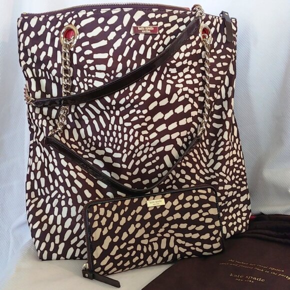 kate spade Handbags - Kate Spade Lindenwood Safari Tote & Wallet Bundle EUC